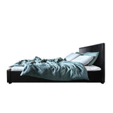darrahopens Furniture > Bedroom Artiss Nino Bed Frame PU Leather - Black Queen