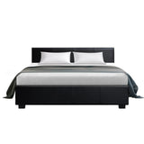 darrahopens Furniture > Bedroom Artiss Nino Bed Frame PU Leather - Black Queen