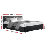 darrahopens Furniture > Bedroom Artiss Nino Bed Frame PU Leather - Black Queen