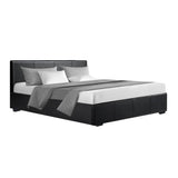 darrahopens Furniture > Bedroom Artiss Nino Bed Frame PU Leather - Black Queen