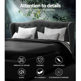 darrahopens Furniture > Bedroom Artiss Pier Bed Frame Fabric - Charcoal King