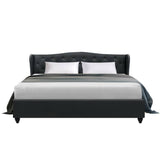 darrahopens Furniture > Bedroom Artiss Pier Bed Frame Fabric - Charcoal King