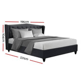 darrahopens Furniture > Bedroom Artiss Pier Bed Frame Fabric - Charcoal King
