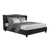 darrahopens Furniture > Bedroom Artiss Pier Bed Frame Fabric - Charcoal King