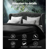 darrahopens Furniture > Bedroom Artiss Pier Bed Frame Fabric - Charcoal Queen