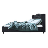 darrahopens Furniture > Bedroom Artiss Pier Bed Frame Fabric - Charcoal Queen