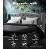 darrahopens Furniture > Bedroom Artiss Pier Bed Frame Fabric - Grey King