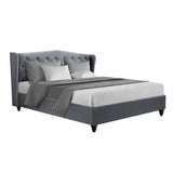 darrahopens Furniture > Bedroom Artiss Pier Bed Frame Fabric - Grey King