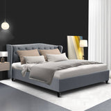 darrahopens Furniture > Bedroom Artiss Pier Bed Frame Fabric - Grey Queen