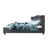 darrahopens Furniture > Bedroom Artiss Pier Bed Frame Fabric - Grey Queen