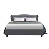 darrahopens Furniture > Bedroom Artiss Pier Bed Frame Fabric - Grey Queen