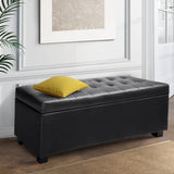 darrahopens Furniture > Bedroom Artiss PU Leather Storage Ottoman - Black