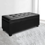 darrahopens Furniture > Bedroom Artiss PU Leather Storage Ottoman - Black