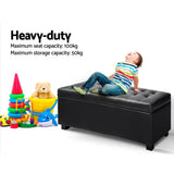 darrahopens Furniture > Bedroom Artiss PU Leather Storage Ottoman - Black