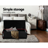 darrahopens Furniture > Bedroom Artiss PU Leather Storage Ottoman - Black
