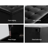 darrahopens Furniture > Bedroom Artiss PU Leather Storage Ottoman - Black