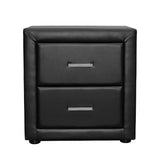 darrahopens Furniture > Bedroom Artiss PVC Leather Bedside Table - Black