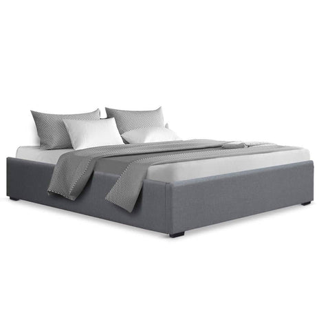 darrahopens Furniture > Bedroom Artiss Queen Size Gas Lift Bed Frame Base With Storage Platform Fabric