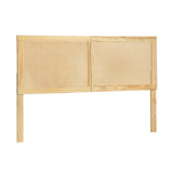 Darrahopens Furniture > Bedroom Artiss Rattan Bed Frame Double Size Bed Head Headboard Bedhead Base RIBO Pine