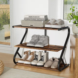 Darrahopens Furniture > Bedroom Artiss Shoe Rack Storage Shelves Organiser 3 Tiers Shoe Stand Industrial Black