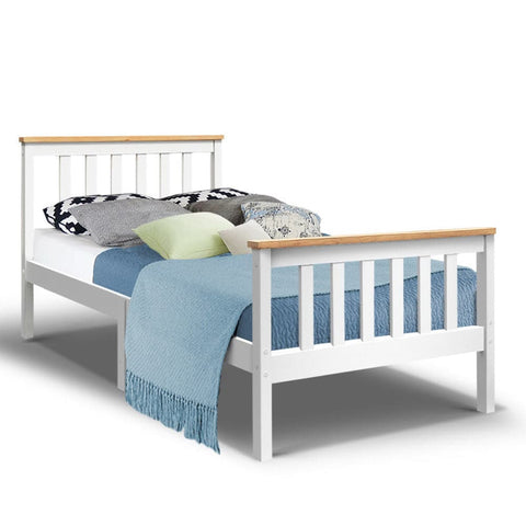 darrahopens Furniture > Bedroom Artiss Single Wooden Bed Frame Bedroom Furniture Kids