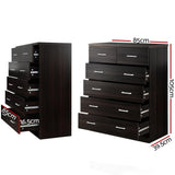 darrahopens Furniture > Bedroom Artiss Tallboy 6 Drawers Storage Cabinet - Walnut