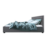 darrahopens Furniture > Bedroom Artiss Tiyo Bed Frame Fabric Gas Lift Storage - Grey King