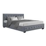 darrahopens Furniture > Bedroom Artiss Tiyo Bed Frame Fabric Gas Lift Storage - Grey King