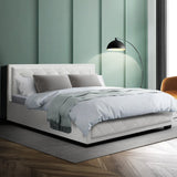 darrahopens Furniture > Bedroom Artiss Tiyo Bed Frame PU Leather Gas Lift Storage - White Queen