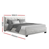 darrahopens Furniture > Bedroom Artiss Tiyo Bed Frame PU Leather Gas Lift Storage - White Queen