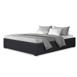 darrahopens Furniture > Bedroom Artiss TOKI Double Size Storage Gas Lift Bed Frame without Headboard Fabric Charcoal