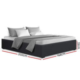 darrahopens Furniture > Bedroom Artiss TOKI Double Size Storage Gas Lift Bed Frame without Headboard Fabric Charcoal