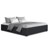 darrahopens Furniture > Bedroom Artiss TOKI Double Size Storage Gas Lift Bed Frame without Headboard Fabric Charcoal