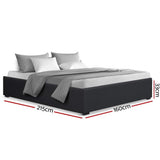 darrahopens Furniture > Bedroom Artiss TOKI Queen Size Storage Gas Lift Bed Frame without Headboard Fabric Charcoal