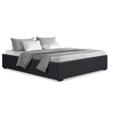 darrahopens Furniture > Bedroom Artiss TOKI Queen Size Storage Gas Lift Bed Frame without Headboard Fabric Charcoal