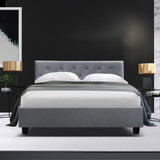 darrahopens Furniture > Bedroom Artiss Vanke Bed Frame Fabric- Grey Double