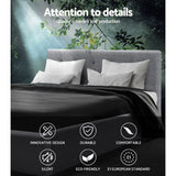 darrahopens Furniture > Bedroom Artiss Vanke Bed Frame Fabric- Grey Double