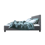 darrahopens Furniture > Bedroom Artiss Vanke Bed Frame Fabric- Grey Double