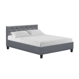 darrahopens Furniture > Bedroom Artiss Vanke Bed Frame Fabric- Grey Double