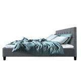 darrahopens Furniture > Bedroom Artiss Vanke Bed Frame Fabric- Grey Queen