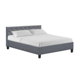 darrahopens Furniture > Bedroom Artiss Vanke Bed Frame Fabric- Grey Queen