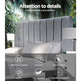 darrahopens Furniture > Bedroom Artiss VELA Bed Head Headboard King Size Bedhead Velvet Grey
