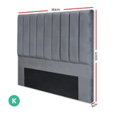 darrahopens Furniture > Bedroom Artiss VELA Bed Head Headboard King Size Bedhead Velvet Grey