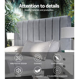 darrahopens Furniture > Bedroom Artiss VELA Bed Head Headboard Queen Size Bedhead Velvet Grey