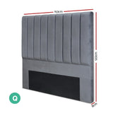 darrahopens Furniture > Bedroom Artiss VELA Bed Head Headboard Queen Size Bedhead Velvet Grey