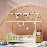 Darrahopens Furniture > Bedroom Artiss Wooden Bed Frame Single Size House Frame Pine Timber Base Platform Oak