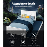 darrahopens Furniture > Bedroom Artiss Wooden Trundle Bed Frame Timber Slat King Single Size White