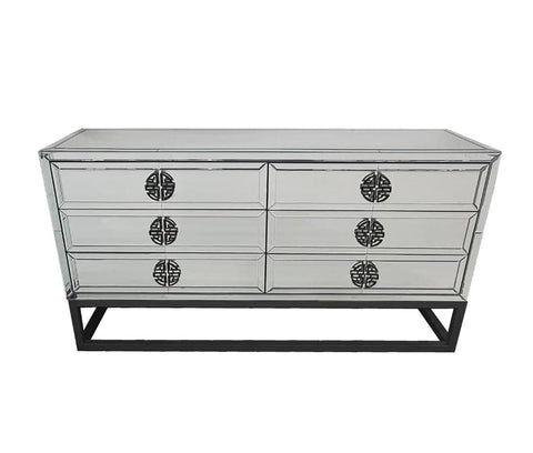 Darrahopens Furniture > Bedroom Athens Mirrored Dresser Table -Black
