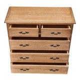 Darrahopens Furniture > Bedroom Bali Tallboy 5 Chest of Drawers Storage Cabinet Oak