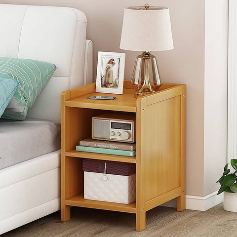 darrahopens Furniture > Bedroom Bamboo Bedside Table Nightstand Storage Bedroom Sofa Side Stand